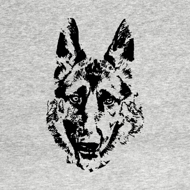 Black and white image - german shepherd dog for animal lovers by Hujer